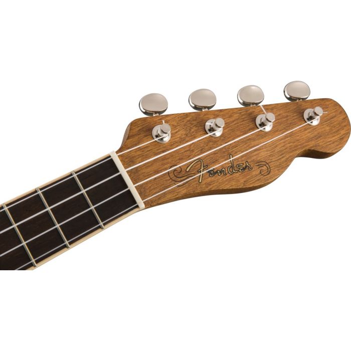 Fender Zuma Concert Ukulele, Walnut Fingerboard, Natural Headstock Detail