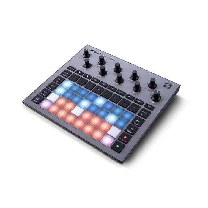 Right angled view of the Novation Circuit Rhythm Sampler 