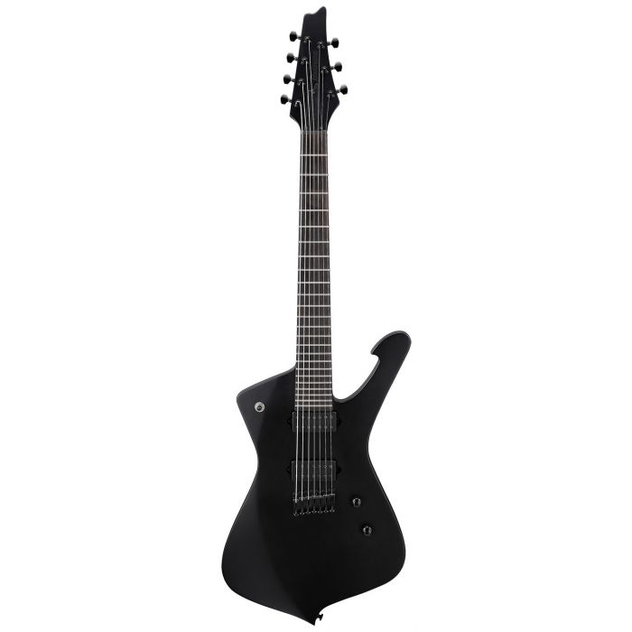 Ibanez Iron Label ICTB721 7 String Iceman Guitar, Black Flat front vierw