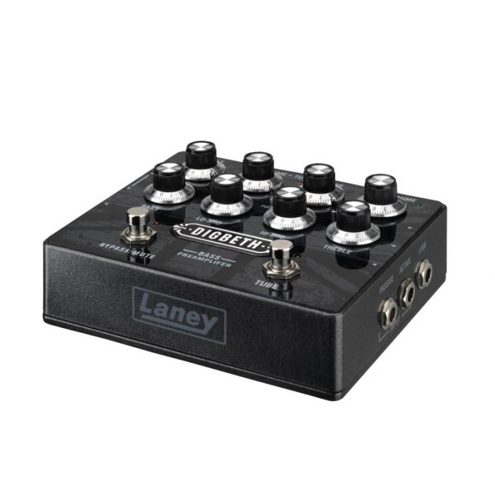 Left angled view of a Laney DIGBETH DBPRE Bass Guitar Pre Amplifiier Pedal