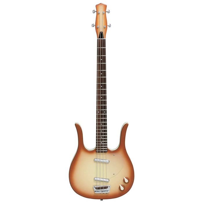 Danelectro 58 Longhorn Bass Guitar, Copper Burst front view
