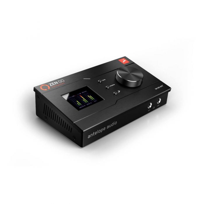 Angled view of the Antelope Zen Go Synergy Core Portable USB-C Audio Interface