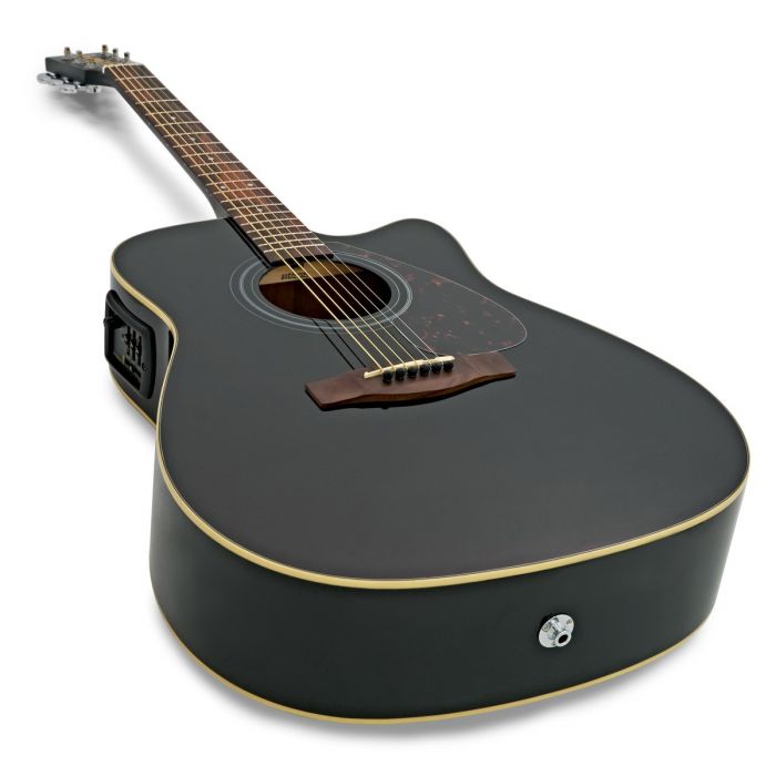 Yamaha FX370C Folk Guitar Black Body and Neck View