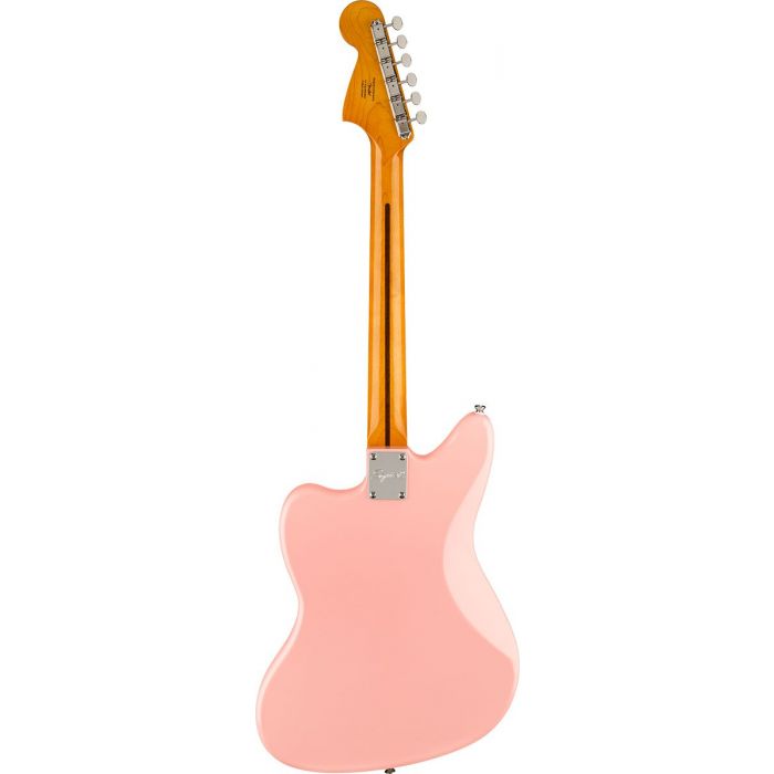 Rear View of Squier FSR Classic Vibe 60s Jaguar Shell Pink LRL