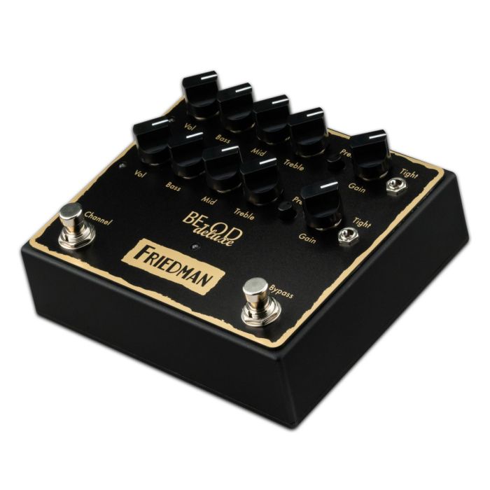 Friedman BE-OD Deluxe Dual Channel Overdrive Pedal Right Side Angle View