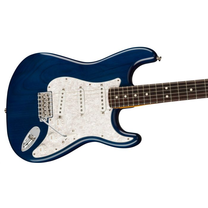 Fender Cory Wong Stratocaster, RW, Sapphire Blue Transparent Body Zoom Side