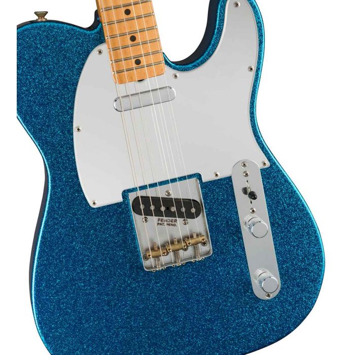 Fender J Mascis Telecaster MN Bottle Rocket Blue Flake Body Detail Front