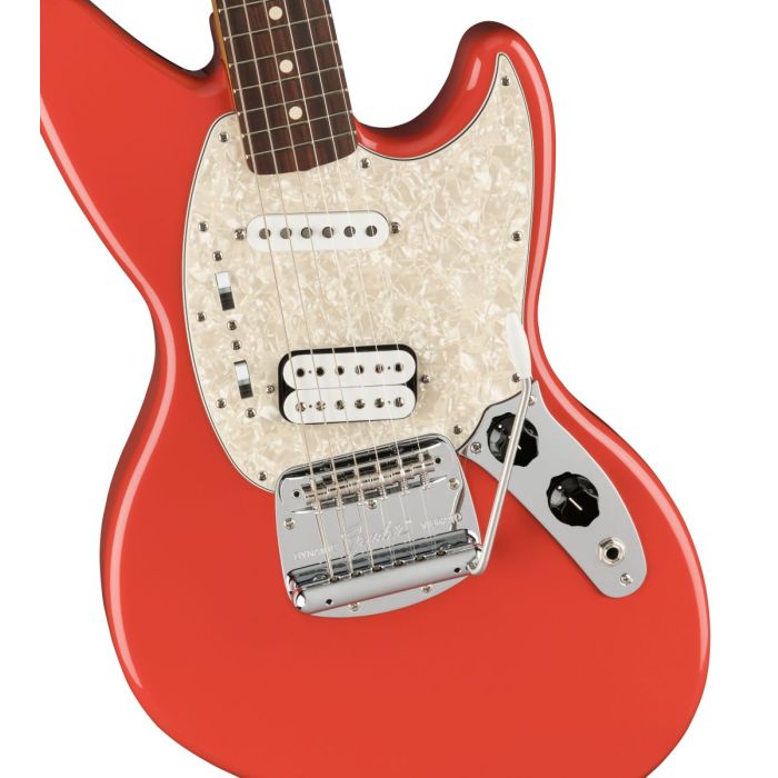 Body close up of the Fender Kurt Cobain Jag-Stang RW Fiesta Red