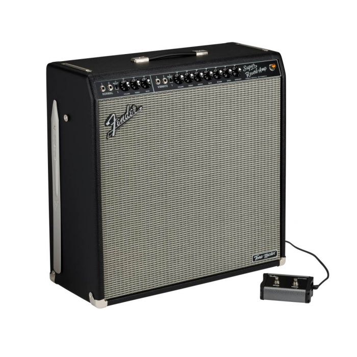 Fender Tone Master Super Reverb Combo UK Side View With Footpedal