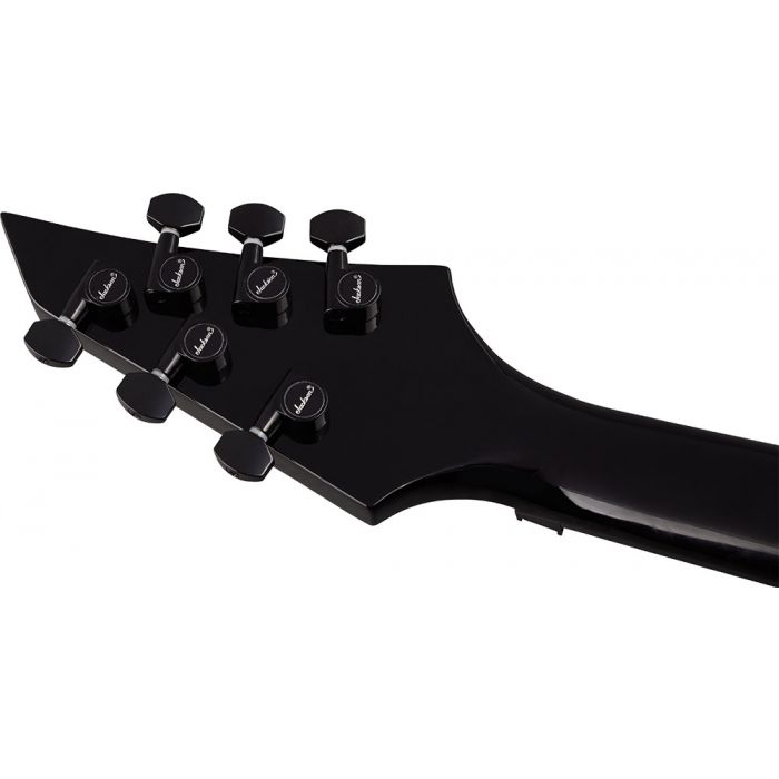 Back of headstock view of the Jackson Pro Chris Broderick Signature FR6 Soloist Gloss Black