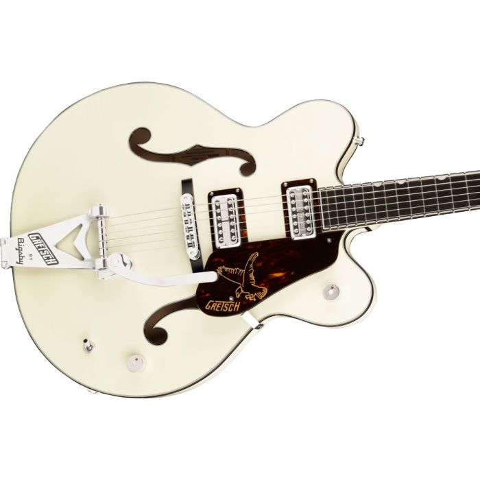 Front Body View of Gretsch G6136T-RF Richard Fortus Signature Falcon Vintage White