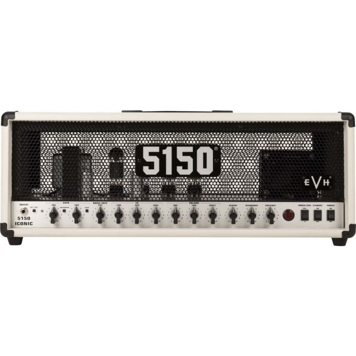 Front view of the EVH 5150 Iconic 80w Amp Head Ivory