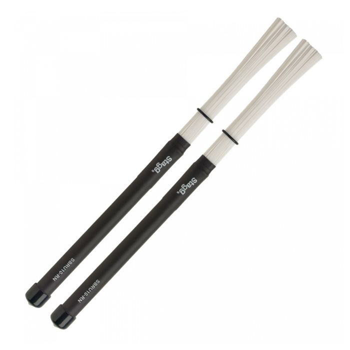 Pair View of Stagg Nylon Brushes with Rubber Handles