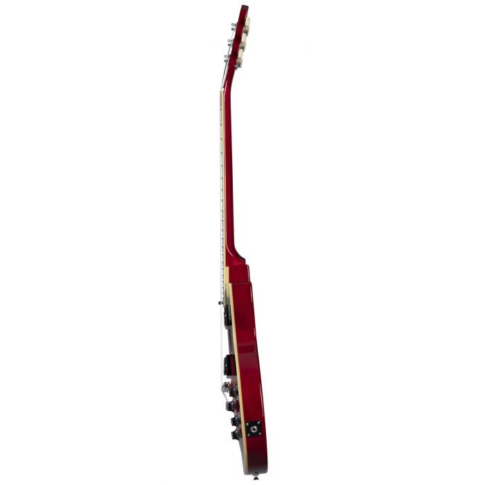 Side-on view of an Epiphone Slash Les Paul Electric Guitar, Vermillion Burst