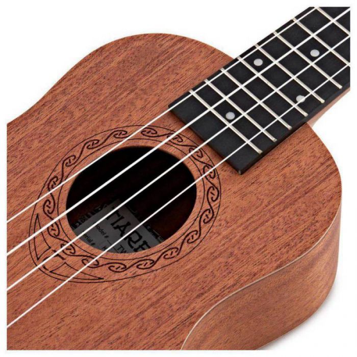 Tanglewood TWT1 Tiare Soprano Ukulele, All Mahogany Front Detail View