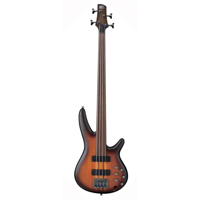 Ibanez SRF700 Fretless Bass, Brown Burst Flat Front View