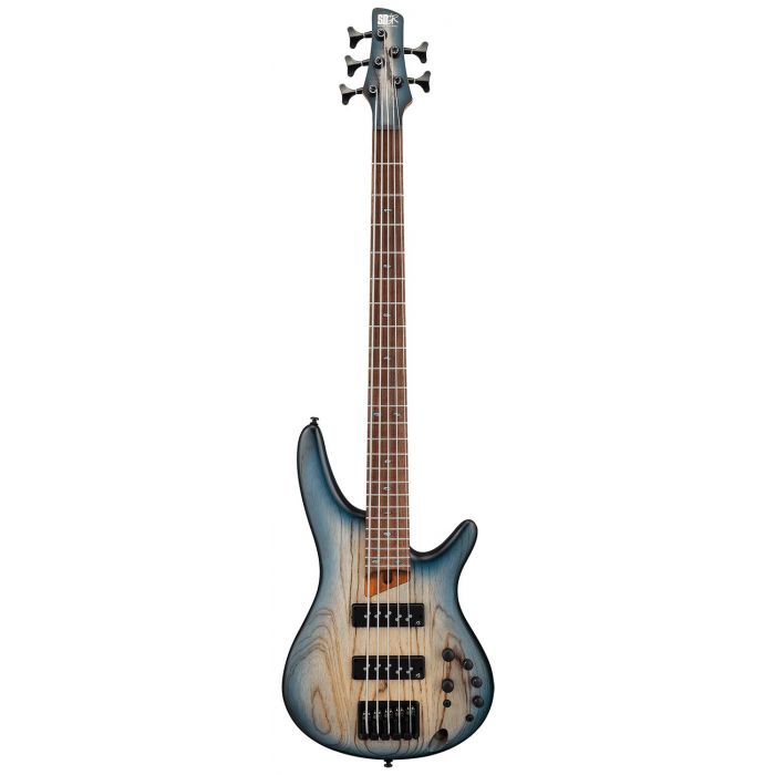 Ibanez SR605E-CTF 5-String Electric Bass, Cosmic Blue Starburst Flat front view