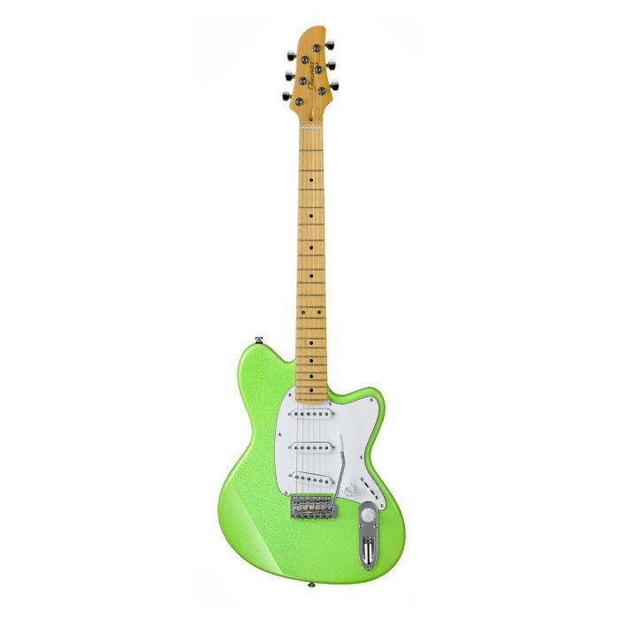 Ibanez YY10 Yvette Young, Slime Green Sparkle Front View