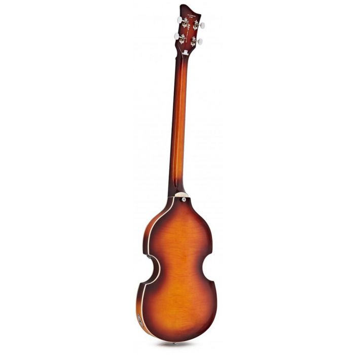 Rear view of a Hofner Ignition Series Violin Bass Sunburst
