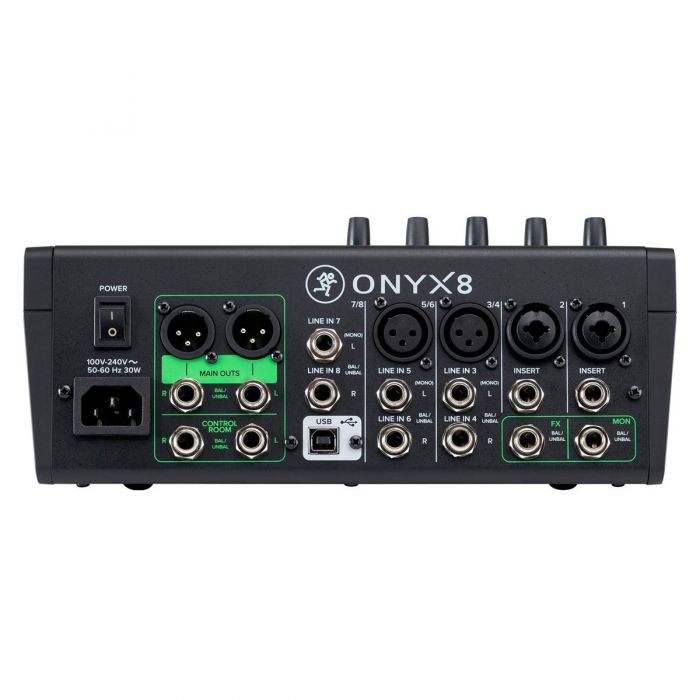 Mackie ONYX 8 8-Channel Analogue Mixer with Multi-Track USB Back View