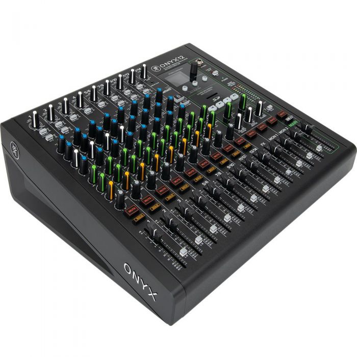 Mackie ONYX 12 12-Channel Analogue Mixer with Multi-Track Top Right Angle View