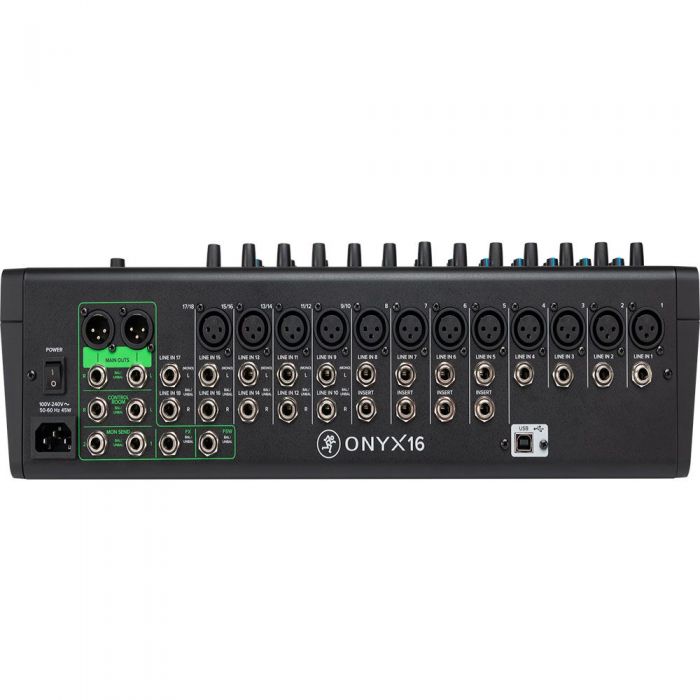 Mackie ONYX 16 16-Channel Analogue Mixer with Multi-Track USB Back View