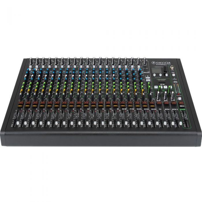 Mackie ONYX 24 24-Channel Analogue Mixer with Multi-Track USB Front Angled View