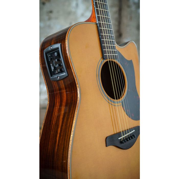 Yamaha A1R MK2 Western Rosewood Electro Acoustic Vintage Natural, angled view