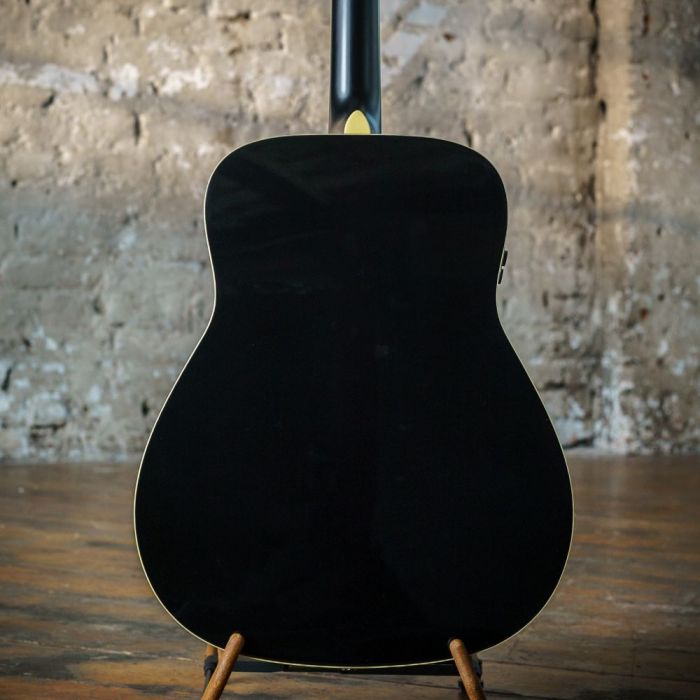 Yamaha FG TA TransAcoustic Guitar Black, rear body closeup