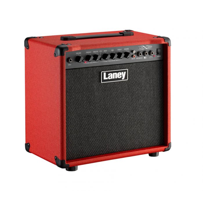 Angled view of the Laney LX Series LX35R-RED Guitar Combo Amp