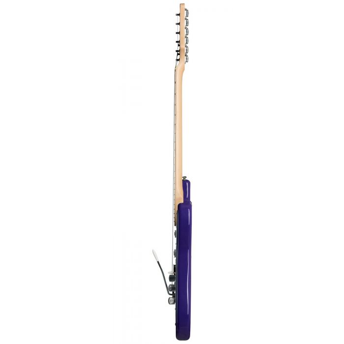 Side-on view of a Kramer Focus VT-211S Electric Guitar, Purple
