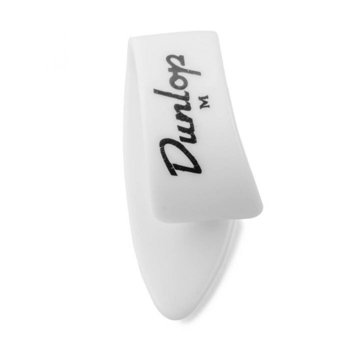 Dunlop White Thumbpick Medium, 4 Pack Front