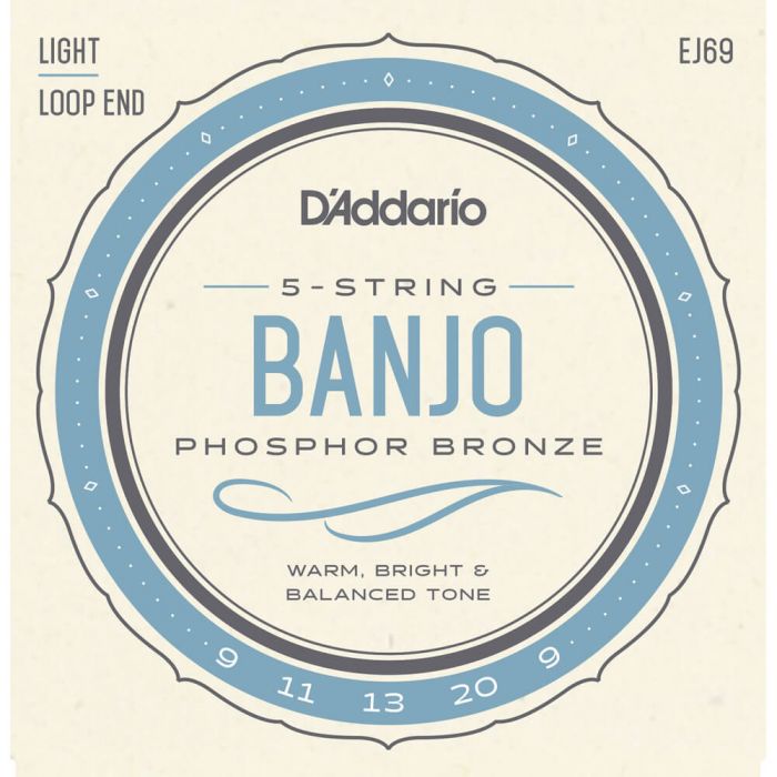 Overview of the DAddario EJ69 5-String Ball-End Banjo Strings Phosphor Bronze Light 9-20