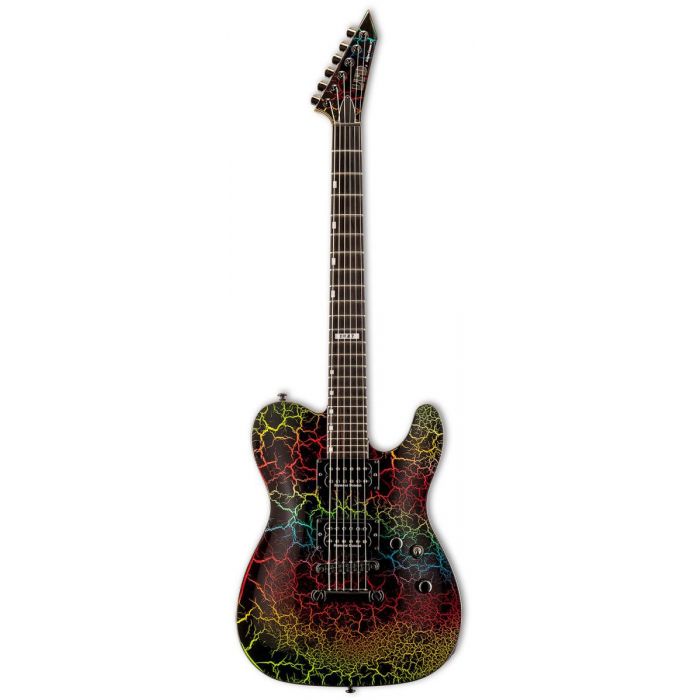 ESP LTD Eclipse 87 NT Electric Guitar, Rainbow Crackle front view