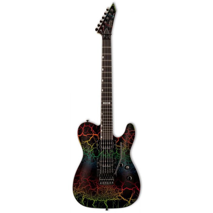 ESP LTD Eclipse 87 Electric Guitar, Rainbow Crackle front view