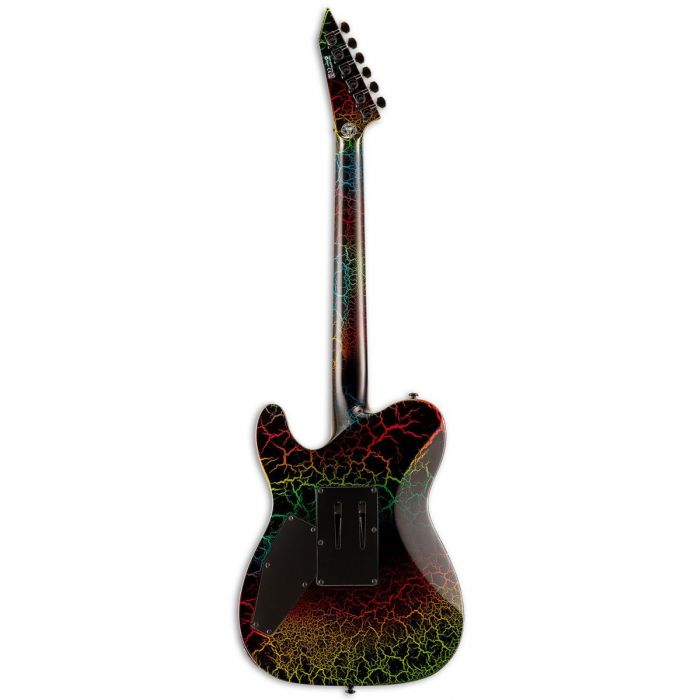Rear view of an ESP LTD Eclipse 87 Electric Guitar, Rainbow Crackle