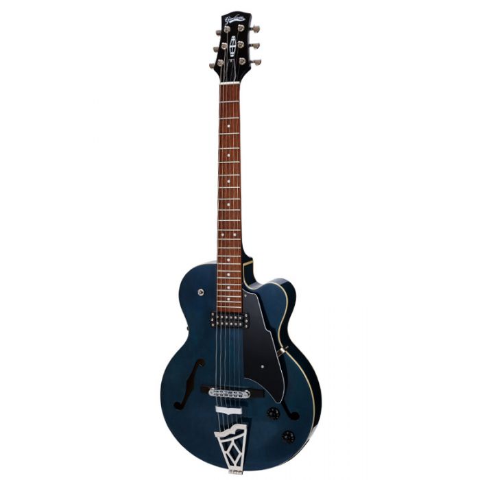 Front View of VOX Giulietta Archtop Guitar With AEROS-D System Trans Blue