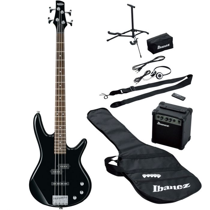 Ibanez IJSR190E Jumpstart Bass Guitar Pack in Black Full Pack