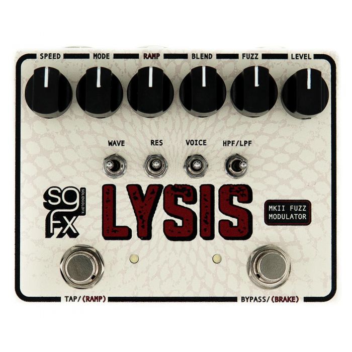 Solid Gold FX Lysis MkII Polyphonic Octave Fuzz pedal top-down view