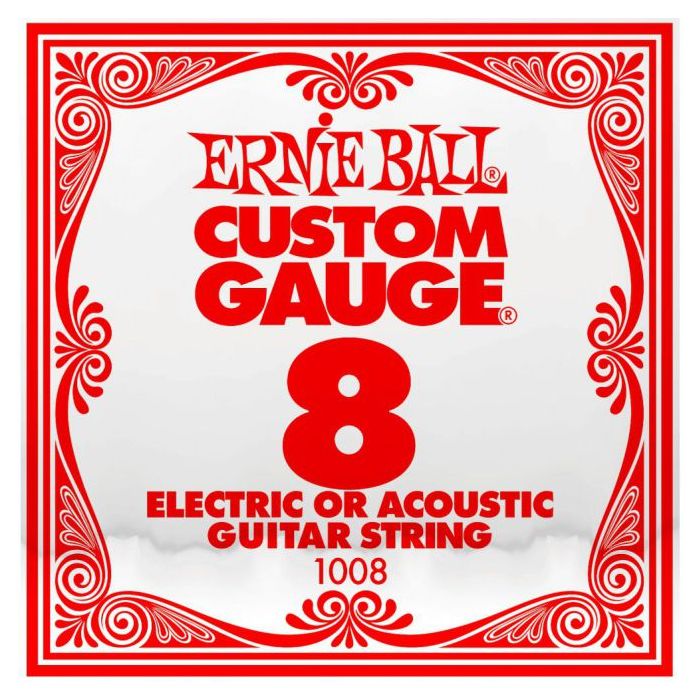 Front View of Ernie Ball 1008 .08 Single Plain String