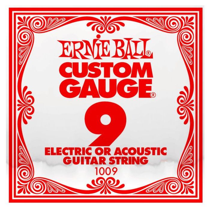 Front View of Ernie Ball 1009 .09 Single Plain String