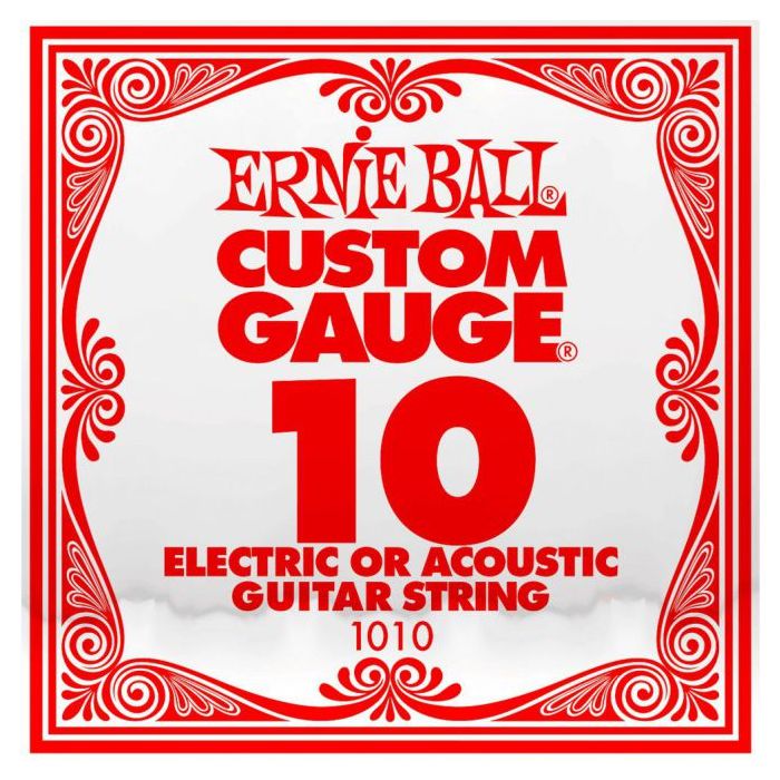 Front View of Ernie Ball 1010 .10 Single Plain String