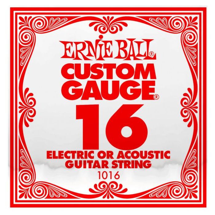 Front View of Ernie Ball 1016 .16 Single Plain String