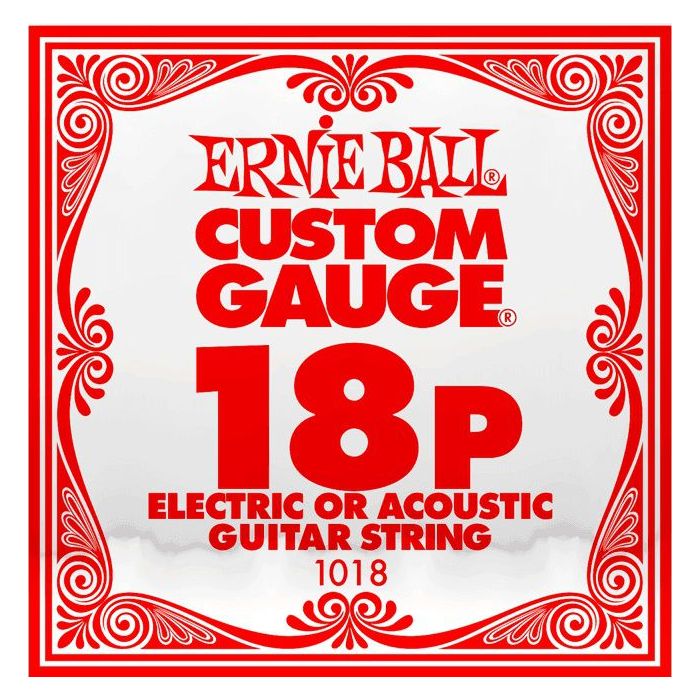 Front View of Ernie Ball 1018 .18 Single Plain String
