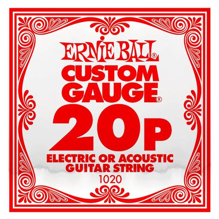 Front View of Ernie Ball 1020 .20 Single Plain String