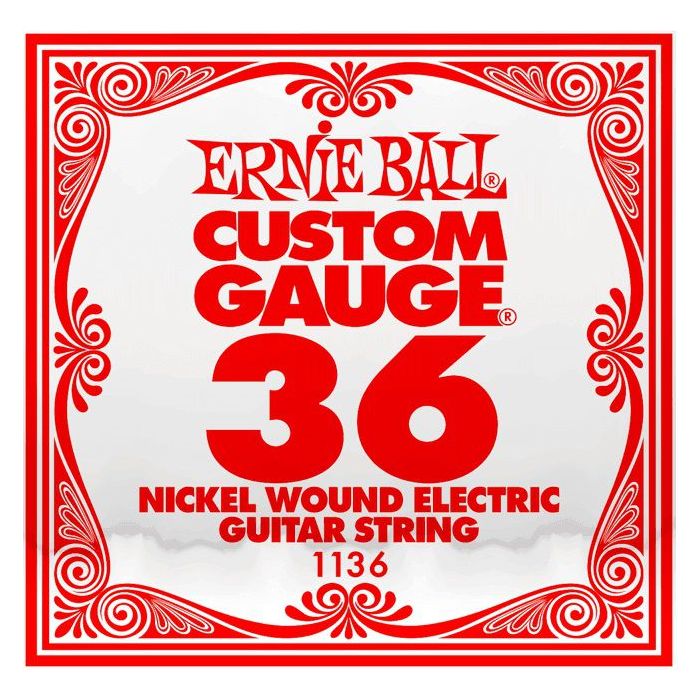 Front View of Ernie Ball 1136 .036 Nickel Wound Single String