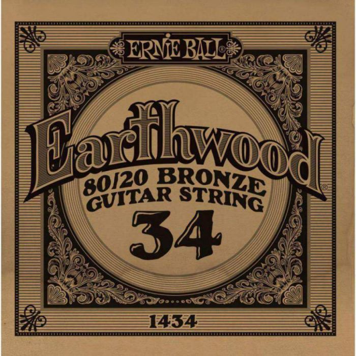 Front View of Ernie Ball 1434 .034 Earthwood Acoustic 80/20 Bronze