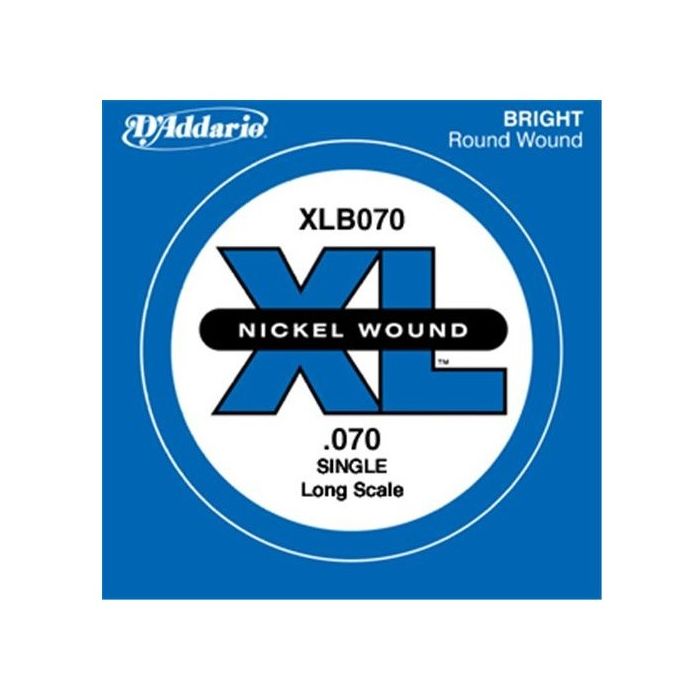 Overview of the D'Addario XLB070 Nickel Wound XL Bass Single String .070 Long Scale