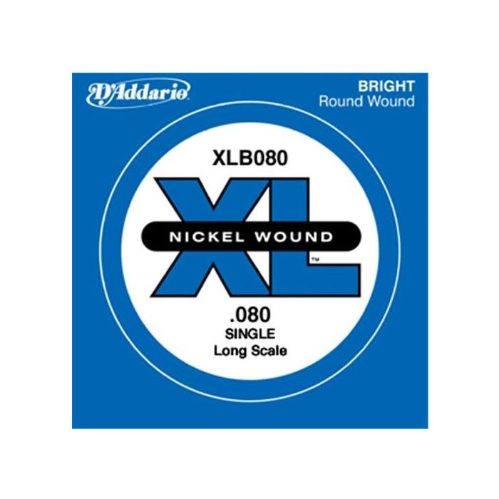 Overview of the D'Addario XLB080 Nickel Wound XL Bass Single String .080 Long Scale