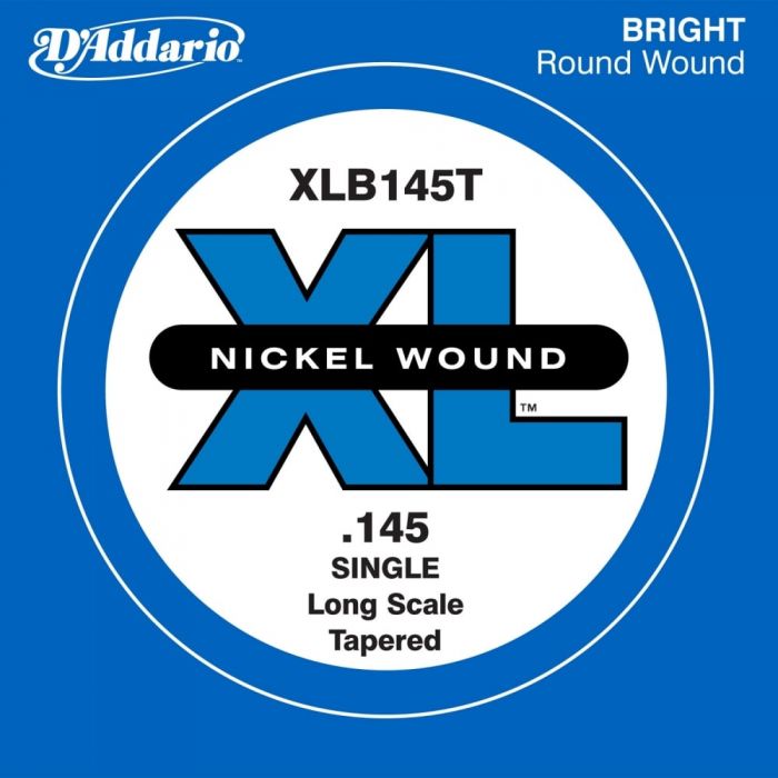 Overview of the D'Addario XLB145T Nickel Wound XL Bass Single String .145 Long Scale Tapered